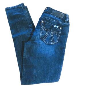 SEVEN7  Dark Rinse Stretch Skinny Jeans Mid-Rise
